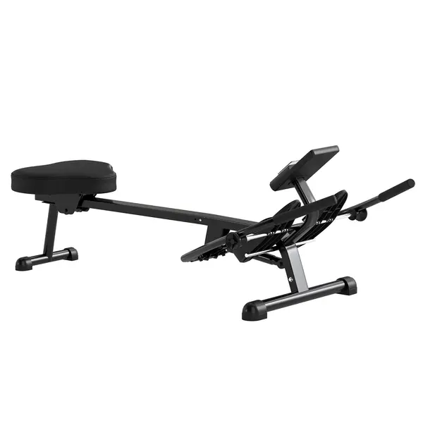 Aparat de Vâslit Hidraulic SPORTNOW cu 12 Niveluri de Rezistență, Echipament Fitness pentru Acasă cu Ecran LCD și Pedale Anti-Alunecare, Capacitate Maximă 130KG, Antrenament Cardio, Negru | Aosom Romania