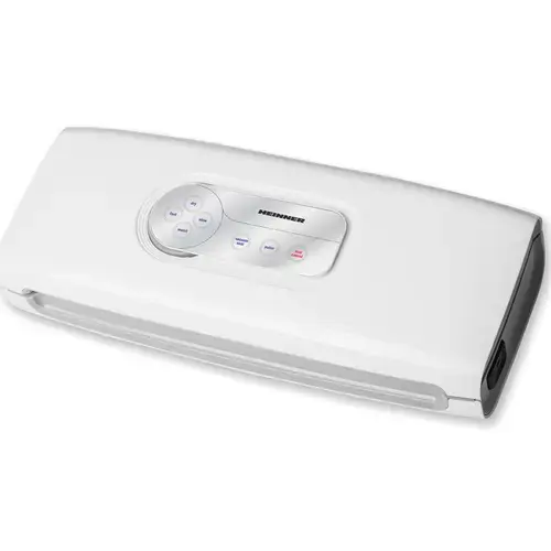 Aparat de vidat si sigilat Heinner HAV-140WH, Vidare uscata/ umeda, Functie marinare, Sistem racire banda sigilare, Furtun pentru caserole, Comptaibil cu pungi latime 30 cm, 7-8 l/ min, 0.6 bar, 140 W (Alb)