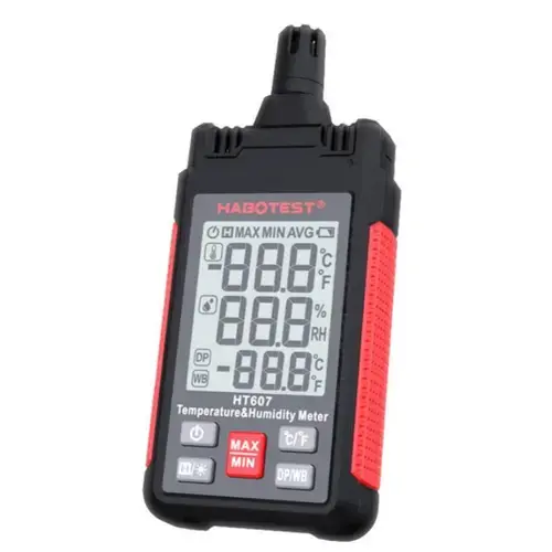 Aparat digital de masurat temperatura si umiditate Habotest HT607, Negru