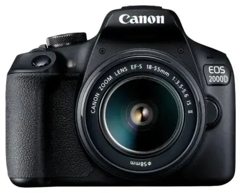 Aparat Foto D-SLR Canon EOS 2000D + EF-S 18-55mm IS II, 24.1 MP, Ecran 3inch LCD, Filmare Full HD (Negru)