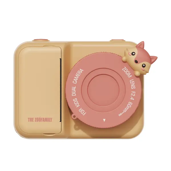 Aparat foto video digital pentru copii cu functie de printare instant Zoo print - Fox
