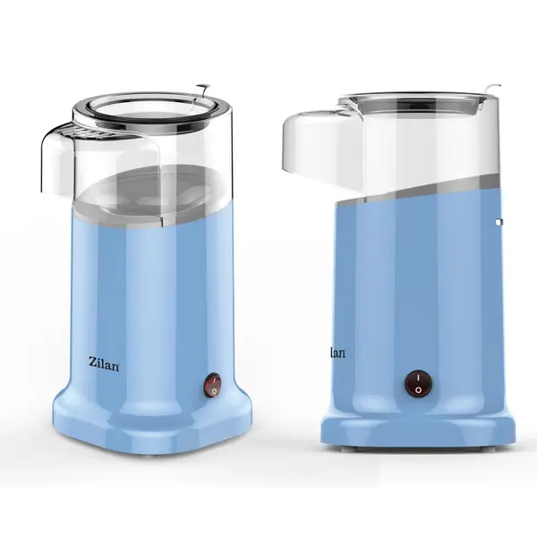 Aparat Pentru Popcorn Zilan ZLN-3147, Putere 1200W, sistem cu jet de aer cald, Bleu
