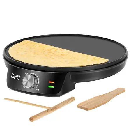 Aparat pentru preparat clatite Teesa TSA3235, 1200 W, diametru 30 cm (Negru)