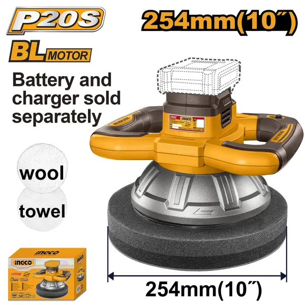 Aparat Polish 20V Motor BL 254mm INGCO COPLI202548