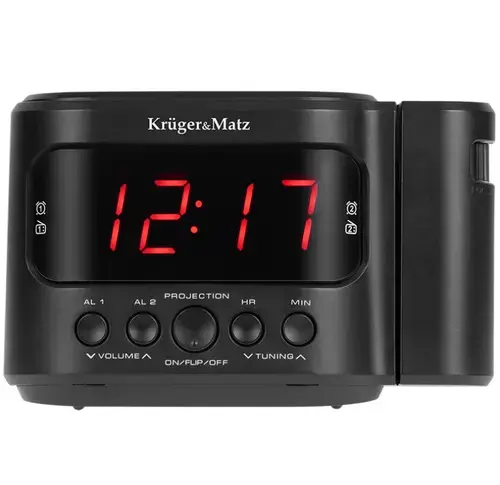 Aparat radio Kruger&Matz, Proiectie ceas (Negru)