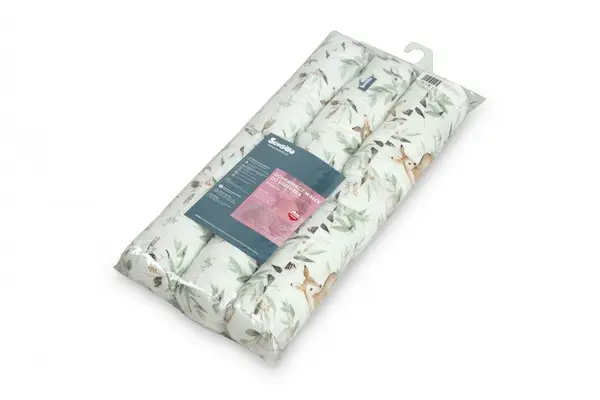 Aparatoare laterala modulara pentru patut copii Sensillo Caprioare 3x60 cm tip rulou,husa din bumbac,umplutura antialergica