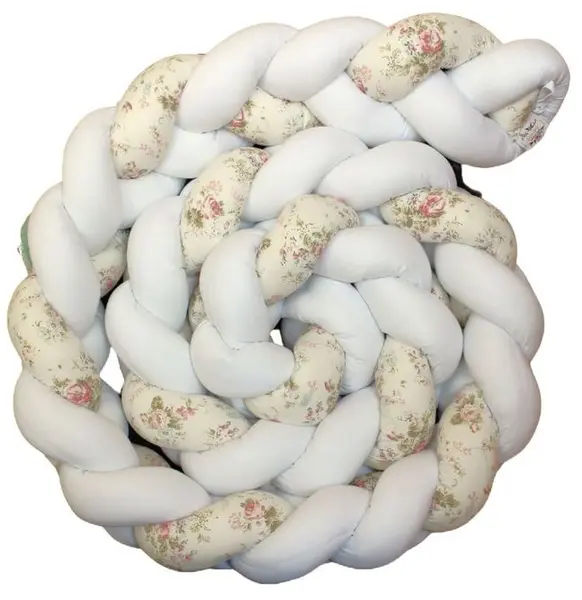 Apărătoare pentru pătuț Blossom Bay - 330 cm, alb cu flori