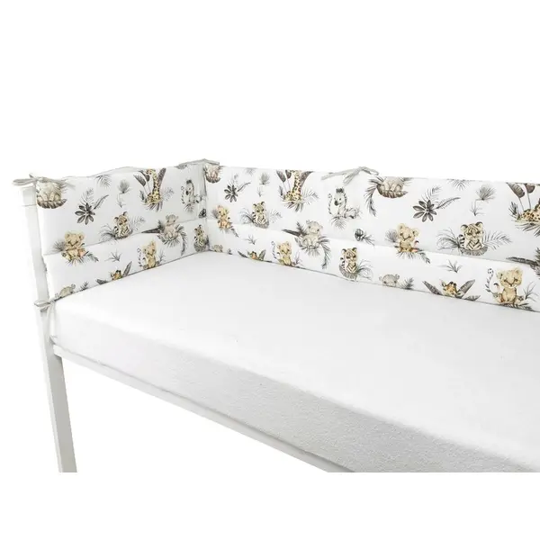 Aparatoare pentru patut MimiNu din bumbac 180x30 cm cu panglici Savanna