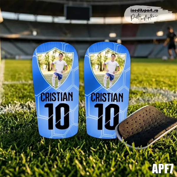 Aparatori de fotbal personalizate cu fotografie nume si numar APF7 S (14x9cm)