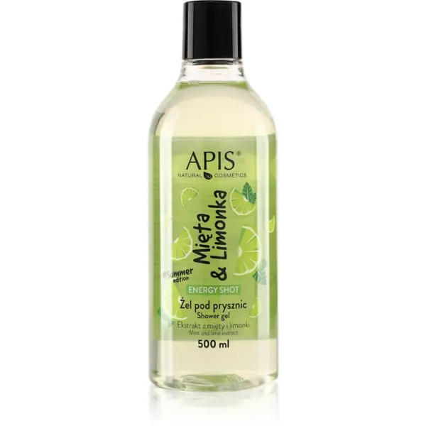Apis Natural Cosmetics Energy Shot Mint & Lime Gel de duș energizant 500 ml