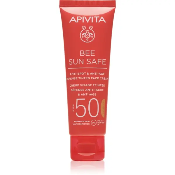 Apivita Bee Sun Safe Anti-Spot and Anti-Age Tinted Face Cream SPF50 crema de fata cu efect de protectie SPF 50 culoare Tinted 50 ml