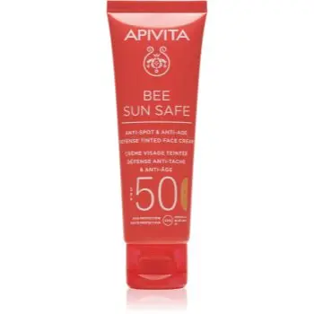 Apivita Bee Sun Safe Anti-Spot and Anti-Age Tinted Face Cream SPF50 crema de fata cu efect de protectie SPF 50