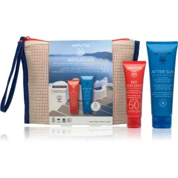 Apivita Bee Sun Safe Anti-spot & Anti-age Tinted Sun Protection set plaja