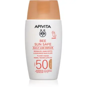 Apivita Bee Sun Safe Daily Age Repair Tinted Fluid SPF50 crema protectoare cu efect de tonifiere SPF 50