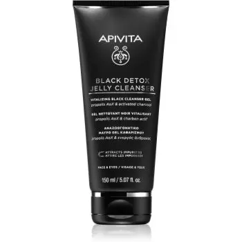 Apivita Cleansing Black Detox Jelly Cleanser gel de curățare cu cărbune activ