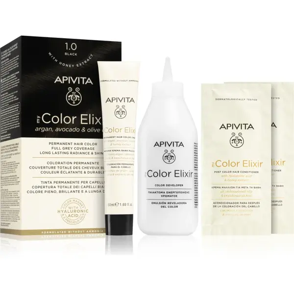 Apivita My Color Elixir culoare par fără amoniac culoare 1.0 Black 1 buc