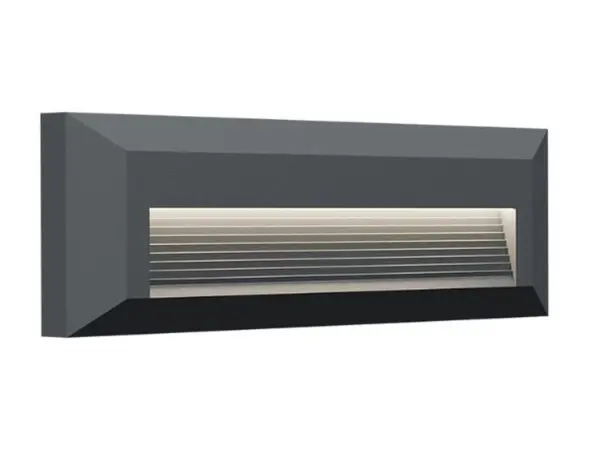 Aplica LED de exterior Braytron VEKTA-B BR-BG38-01982, 3W, 180lm, IP65, dreptunghi, fumuriu