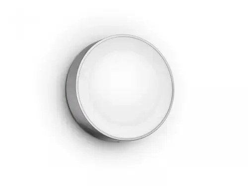 Aplica LED RGB pentru exterior Philips Hue Daylo, 15W (80W), 1050 lm, lumina alba si color (2000-6500K), IP44, 220x76mm, Inox