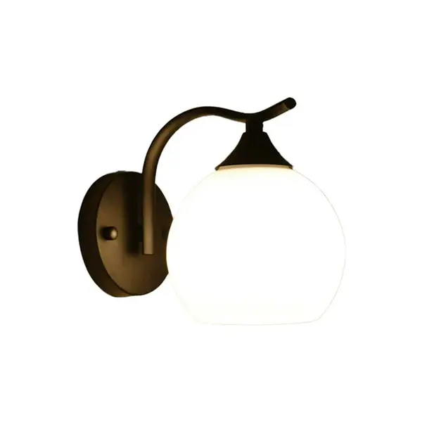 Aplica perete iluminare Belinest, metal și sticla, negru-Natural, 20x14x17 cm