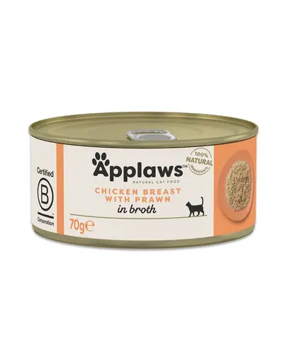APPLAWS Cat Adult Chicken with Prawn in Broth 70 g pui și crevete în supă