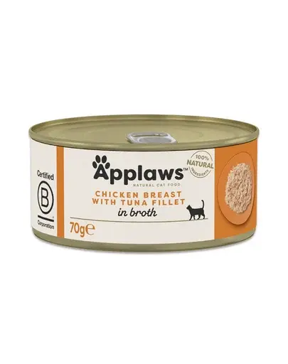 APPLAWS Cat Adult Chicken with Tuna in Broth 70 g pui și ton în supă