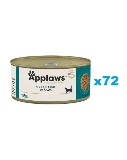 APPLAWS Cat Adult Ocean Fish in Broth 72x156 g hrana pisica in supa, peste oceanic