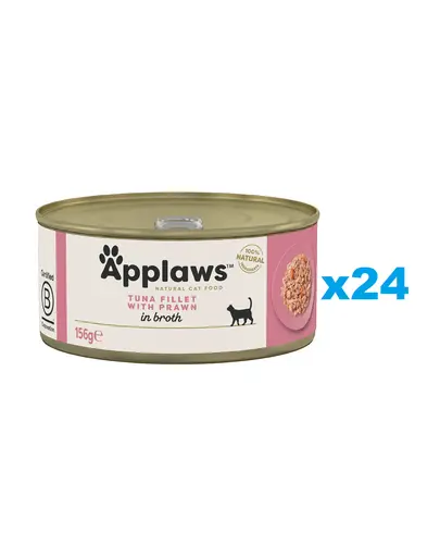 APPLAWS Cat Adult Tuna with Prawn in Broth 24x156 g ton si creveti in sos, hrana pisici