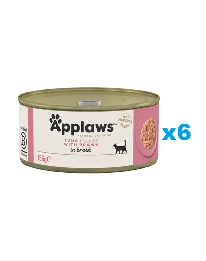 APPLAWS Cat Adult Tuna with Prawn in Broth 6x156 g ton si creveti, hrana pisici