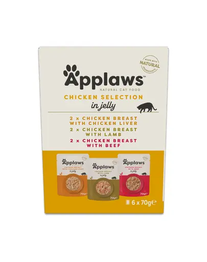 APPLAWS Cat Mix Multipack degustare cu pui în jeleu pentru pisici 6 x 70 g