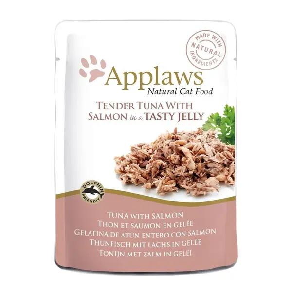 APPLAWS, File Ton și Somon, plic hrană umedă pisici, (în aspic), 70g 70g