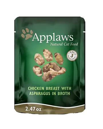 APPLAWS, Piept Pui și Sparanghel, plic hrană umedă pisici, 70g 70g
