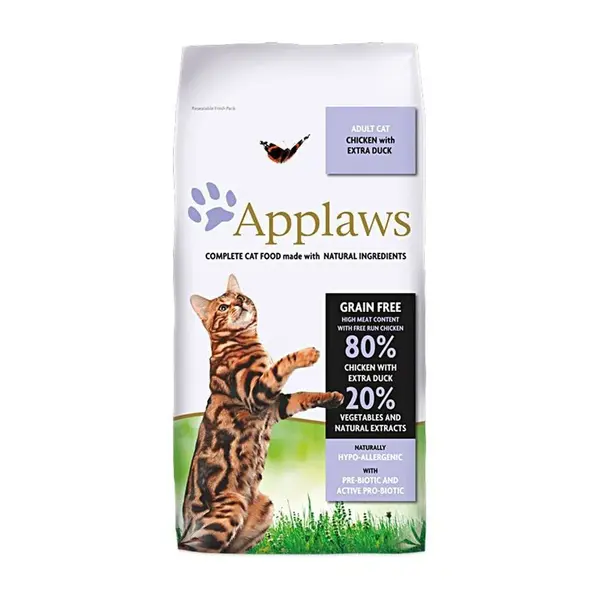 APPLAWS, Pui și Rață, hrană uscată pisici, 2kg 2kg