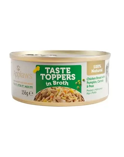 APPLAWS Taste Toppers Conserva pentru caini, piept de pui, dovleac, mazare in sos 156 g
