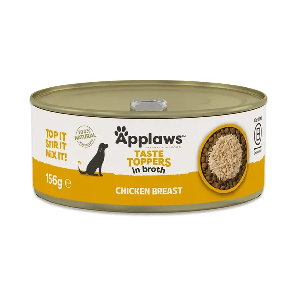 APPLAWS Taste Toppers, XS-XL, Pui, conservă hrană umedă câini, (în supă), 156g