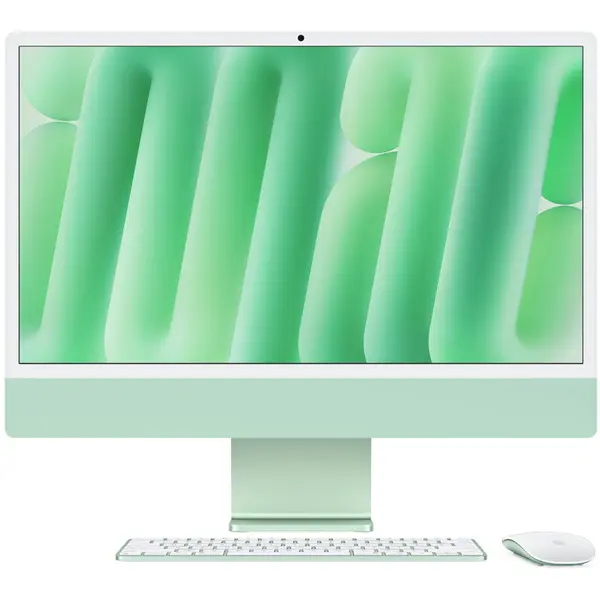 Apple All-In-One PC Apple iMac 24 inch 4.5K Retina, Procesor Apple M4, 16GB RAM, 256GB SSD, 10 core GPU, macOS Sequoia, RO keyboard, Green