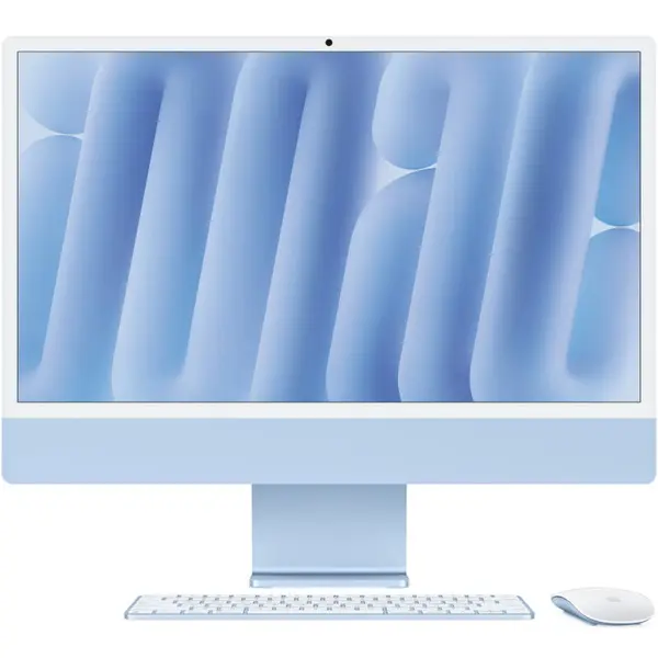 Apple All-In-One PC Apple iMac 24 inch 4.5K Retina, Procesor Apple M4, 16GB RAM, 512GB SSD, 8 core GPU, macOS Sequoia, RO keyboard, Albastru