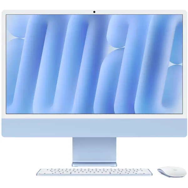 Apple All-In-One PC Apple iMac 24 inch 4.5K Retina, Procesor Apple M4, 16GB RAM, 256GB SSD, 8 core GPU, macOS Sequoia, RO keyboard, Albastru