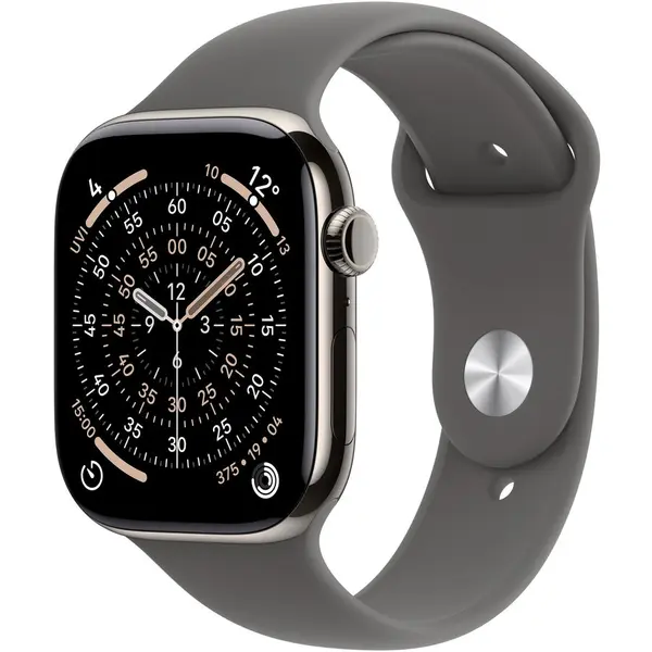 Apple Apple Watch 11 GPS + Cellular, Carcasa Natural Titanium 46mm, Stone Grey Sport Band - M/L