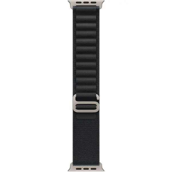 Apple Apple Watch 49mm Loop: Black Alpine Loop - Medium - Natural Titanium Finish