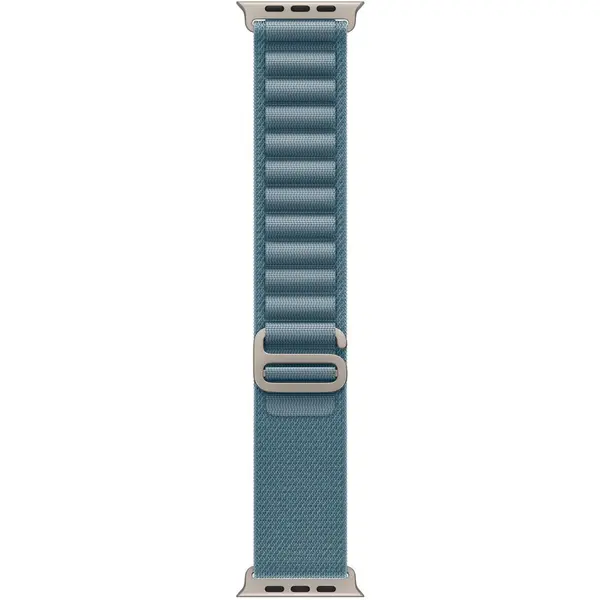Apple Apple Watch 49mm Loop: Light Blue Alpine Loop - Large - Natural Titanium Finish