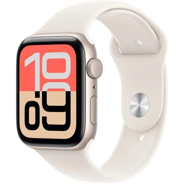 Apple Apple Watch SE (2025), GPS, Carcasa Starlight Aluminium 40mm, Starlight Sport Band - M/L