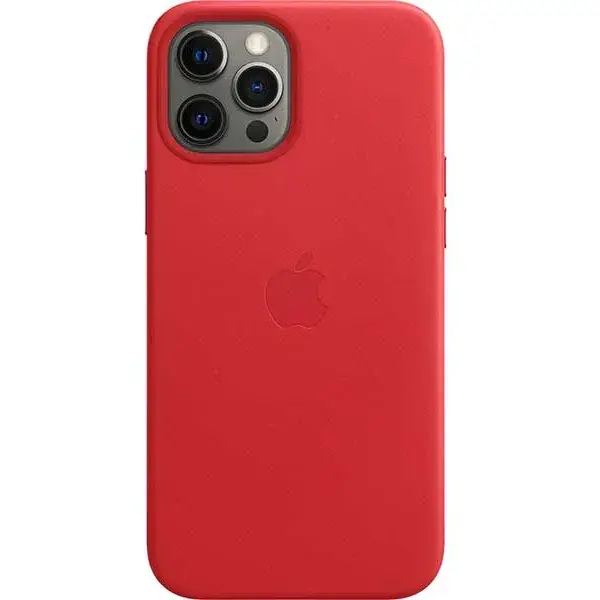 Apple Carcasa cu MagSafe pentru Apple iPhone 12 Pro Max, MHKJ3ZM/A, piele naturala, PRODUCT (RED)