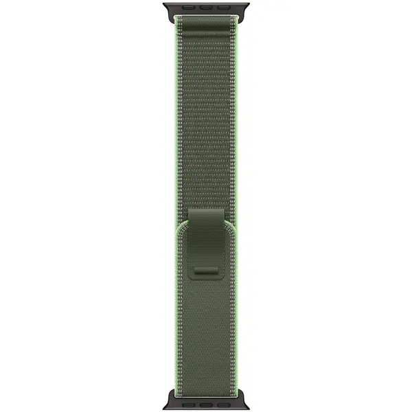 Apple Curea Smartwatch Apple MG9N4ZM/A, pentru Apple Watch 49 mm, Verde neon Trail Loop, Marime S/M, Negru Titanium Finish
