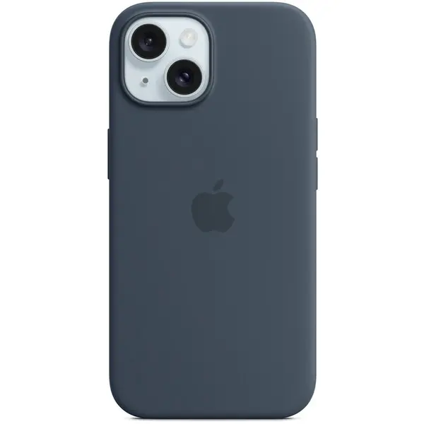 Apple Husa Protectie Spate Apple MXPF3ZM/A pentru iPhone 15, Silicone Case cu MagSafe, Albastru