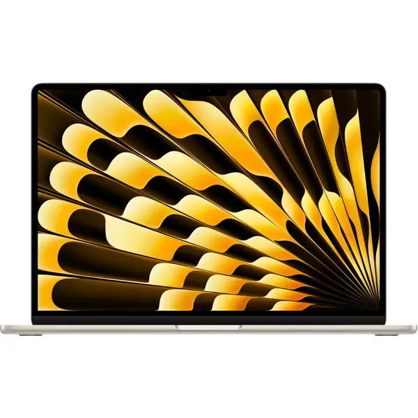 Apple Laptop Apple MacBook Air 15, cu procesor Apple M4, 10 nuclee CPU si 10 nuclee GPU, 16GB RAM, 512GB, Starlight, Tastatura Internationala (INT Keyboard)