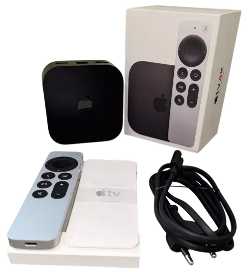 Apple TV 4K (2022), 128GB Flash, Bluetooth, Wi-Fi, LAN, Generatia 3 (Negru/Argintiu)