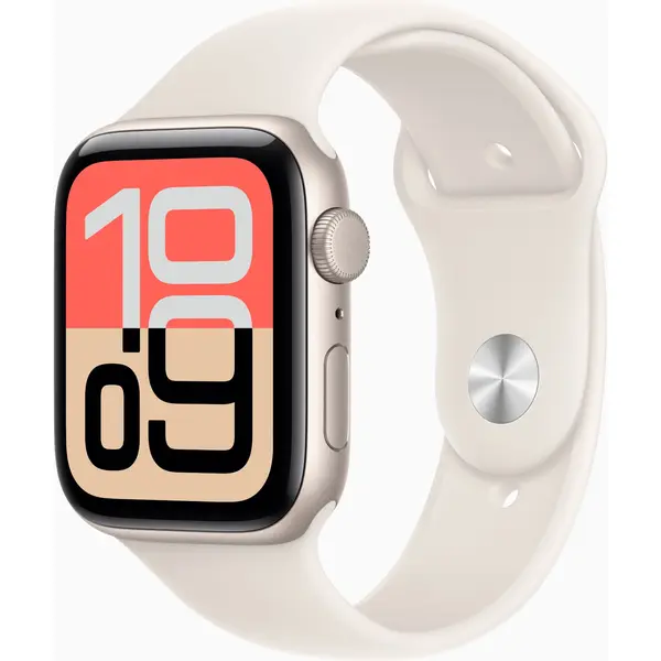 Apple Watch SE 3 GPS, 44mm, Starlight Aluminium Case, Starlight Sport Band, M/L