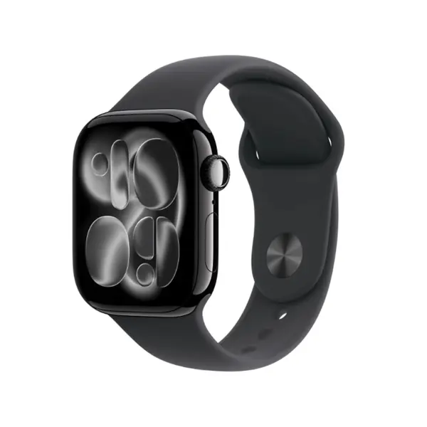 Apple Watch Series 11, GPS, 42mm, Jet Black Aluminium Case, Black Sport Band, M/L