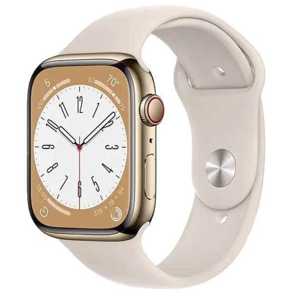 Apple Watch Series 8 2022, GPS + Cellular, Stainless Steel 45mm N/A Gold Excelent