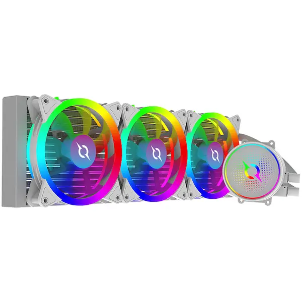 AQIRYS Cooler Procesor AQYRIS AQUARIUS 360 AIO ALB, marime radiator 360mm, 3 ventilatoare ARGB, Viteza ventilatoare 800-2400 RPM, compatibil AMD/Intel